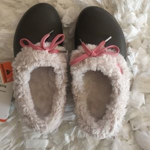 Little Girls Faux Fur Crocs Shoes